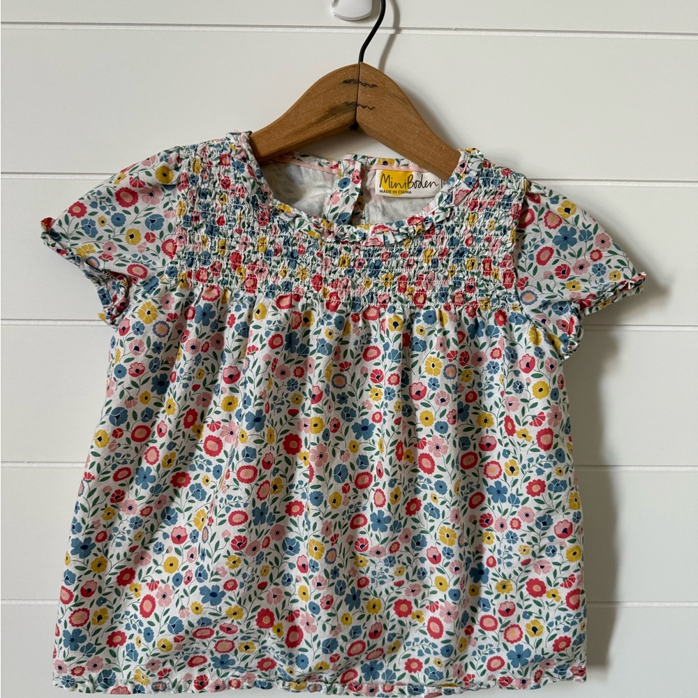 Mini Boden Kids Floral Top - Multicolor Delight